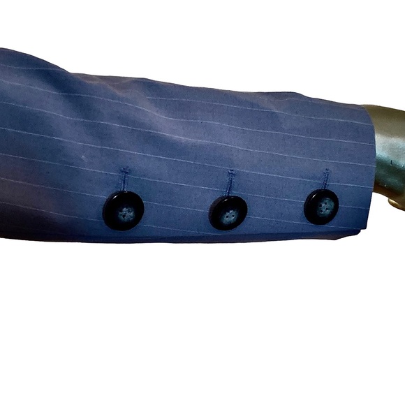 Skirt Suit Blue Gray Pinstripe Harve’ Bernard Size 10/12 - Picture 12 of 16